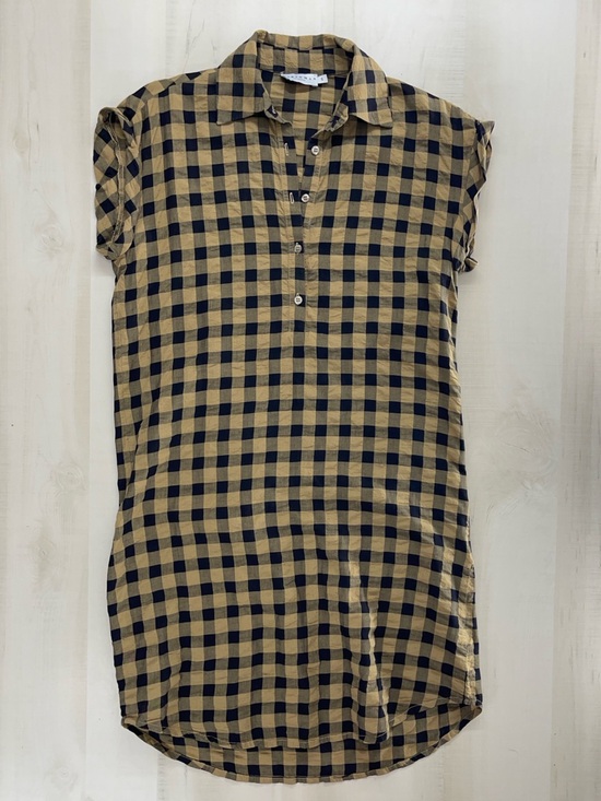 Harshman Dresses & Skirts - HARSHMAN plaid shirt dress textured small lagenlook
